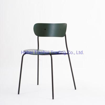 Modern Furniture Coffee Shop Home Wrought Iron Metal Legs Leisure Bentwood Dining Chair