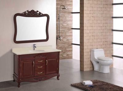 American Style Marble Top Solid Wood Bathroom Furniture