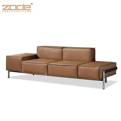Zode Modern Home/Living Room/Office Furniture Leisure Cheap Contemporary Furniture Brown PU Leather Couch Sectional Sofa