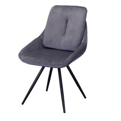 Home Restaurant Furniture Leisure Coffee Bar Velvet Chair Dining Room Chair with Metal Base