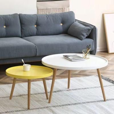 2022 Newest Modern Nordic Stylish Wooden Coffee Table Living Room Furniture Round Coffee Tables