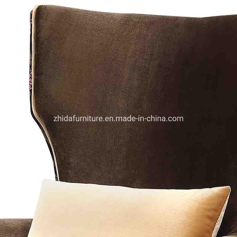 Hotel Lobby Area High Back Brown Chair with Lumbar Pillow