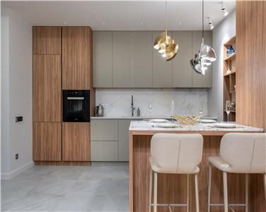 Minimalist High Quality Wood Grain Melamine Kitchen Cabinet