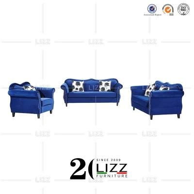 European Royal Luxury Home Living Room Velvet/Linen Fabric Sofa Chair