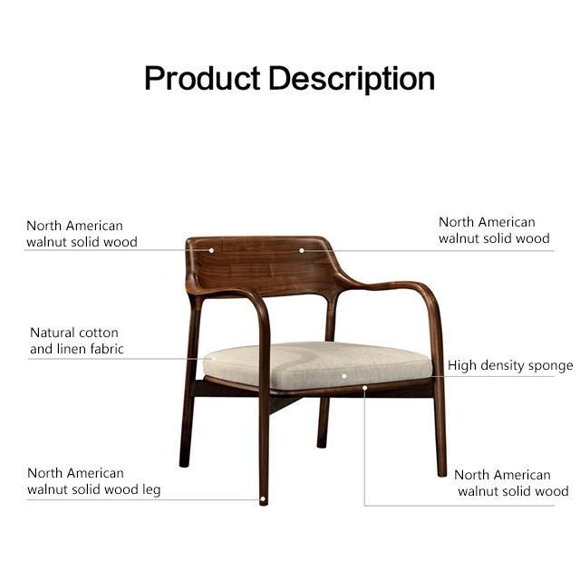 Modern and Simply Ash Solid Wood with Fabric Leisure Chair Furniture for Hotel
