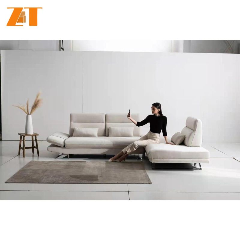Contemporary White Minimalist Furniture Sectional Sofa Fabric Relax Upholstered Sofas Living Room Set