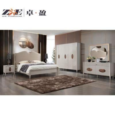 Foshan Factory Wholesale Modern Hotel Wooden Bedroom MDF Glossy Painting Furniture Set