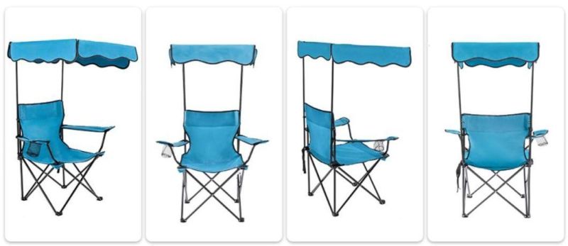 Quik Shade Folding Canopy Shade Kids with Carry Bag Camp Chair, Blue