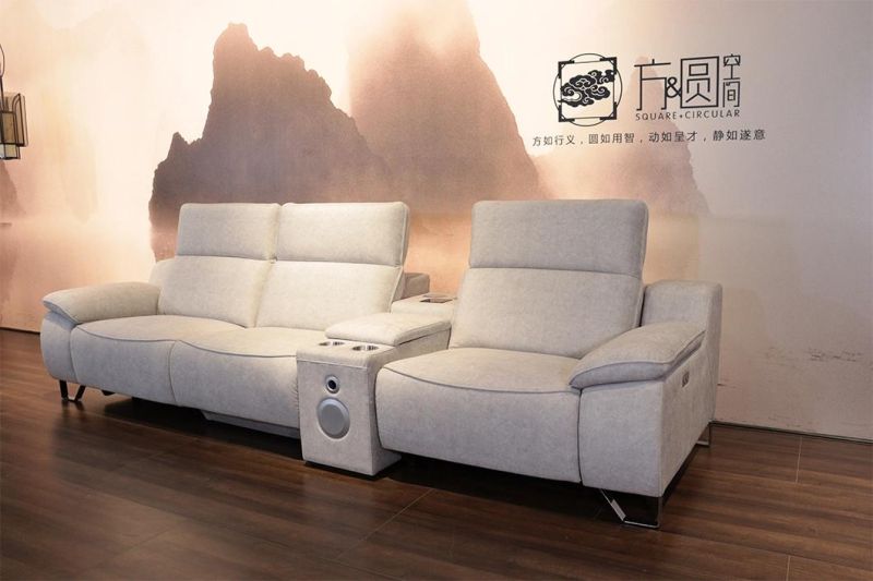 Luxury Elegant Design Hotel Living Room Furniture Velvet White Recliner Sofa Set