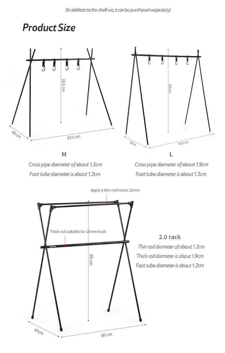 Hot-Selling Ultralight Hanging Rack Outdoor Campfire Tripod with Hook