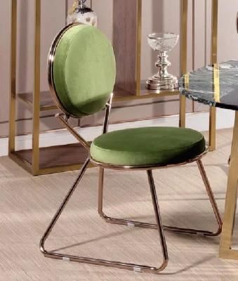 Hotel Furniture Modern Velvet Steel Frame Dining Chair with SGS Approved