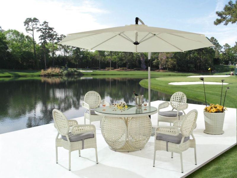 PE Rattan Outdoor Table and Chair Set, Comfortable Garden