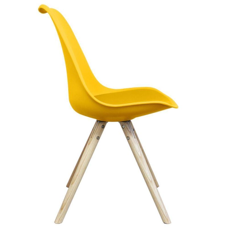 Modern Dining Chairs Tulip Seat Polypropylene Indoor Restaurant Cafe Plastic Chair with Cushion