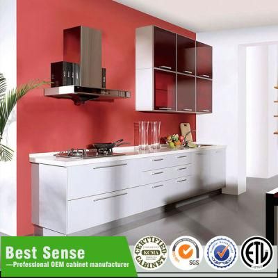 Good Quality White and Red Paint MDF Kitchen Furniture