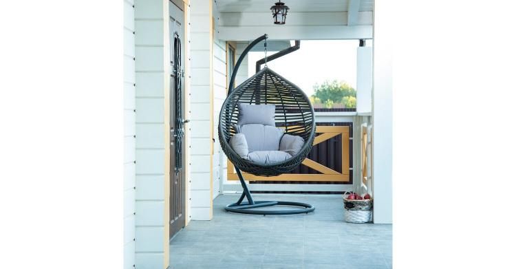 Swing Garden Chair Rattan Outdoor Modern Black Hanging Swing Chair Hanging Outdoor