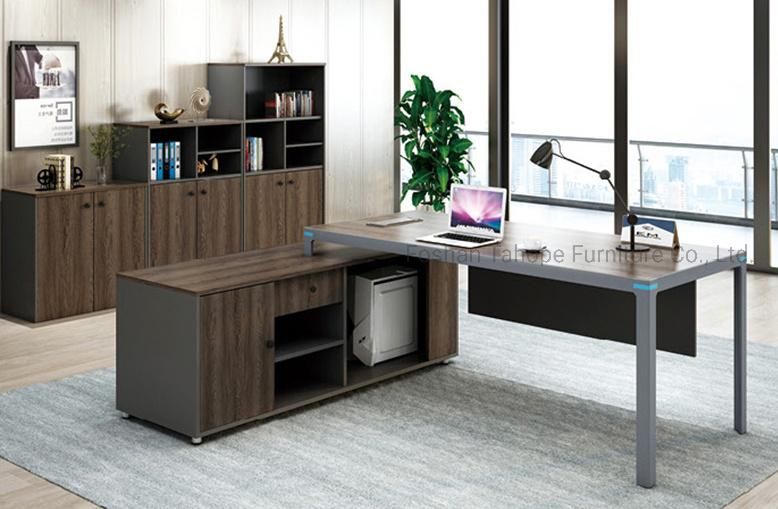 Original Design Walnut Modern Office Executive Desk Iron Leg Boss Desk
