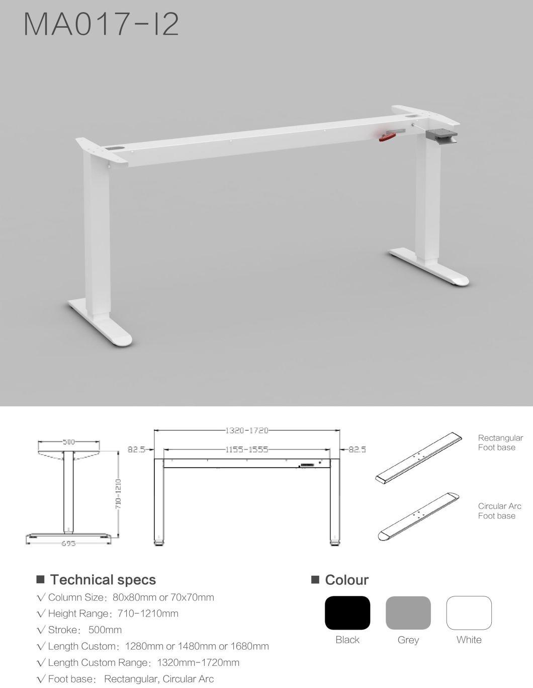 Manually Height Adjustable Heavy Duty Desk Frame, Sit and Stand Modern Office Furniture