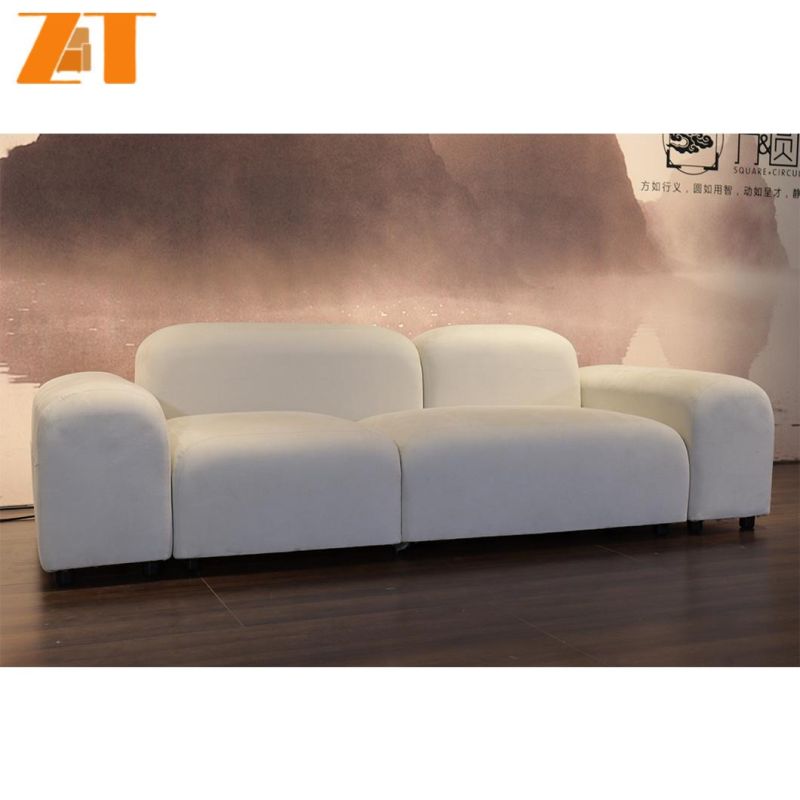 Custom Commercial Home Furniture European Style Sectional Sofa Set I Shaped Velvet 2 Seater Sofa