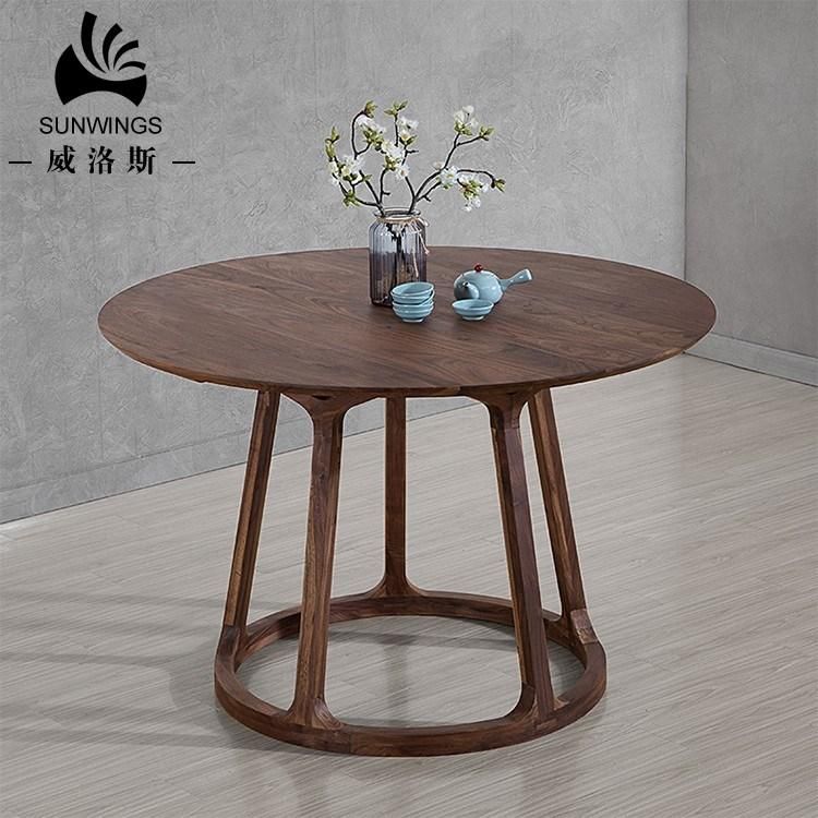Italian Fashion Artistical Wooden Round Nordic Dining Table Made in China