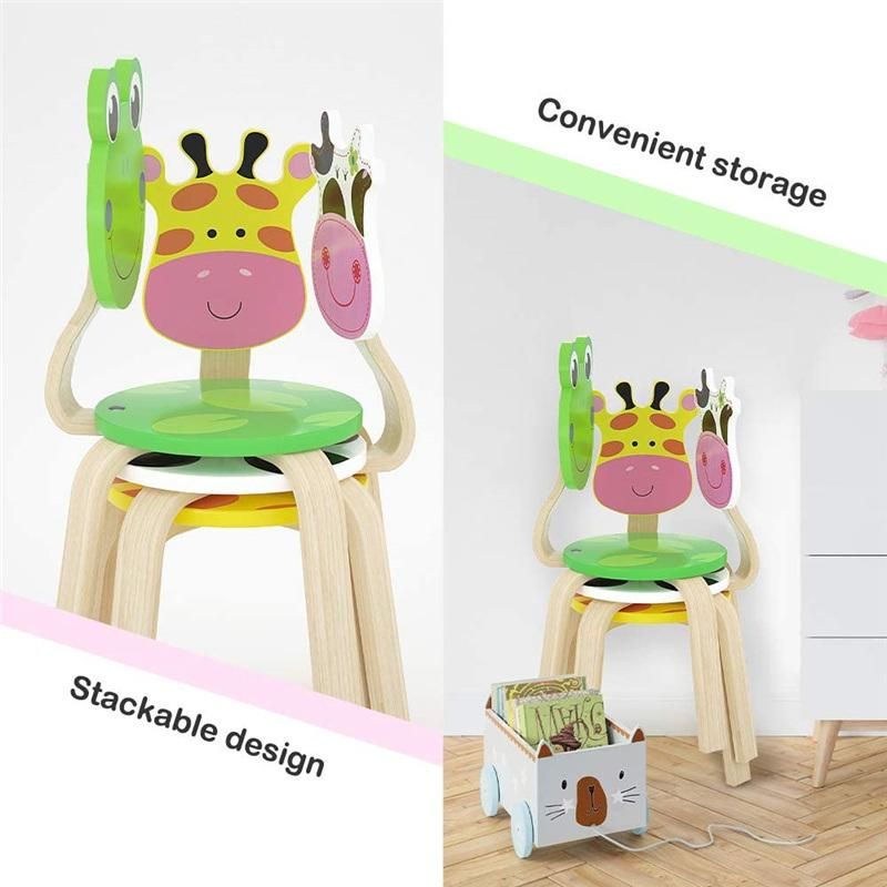 Hot Sale Children Cute Giraffe Shape Furniture Kids Chair Set