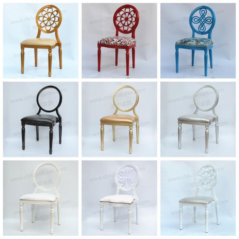 Yc-D231 Gold Aluminum Frame Round Back Restaurant Chair for Wedding Event