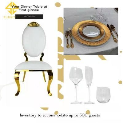 Elegant Design Stacking Stainless Steel Rococo Wedding Chair for Events