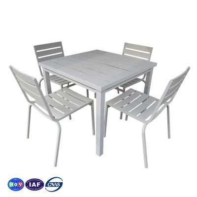 Economic and Efficient Modern Style Aluminium Dining Lounge Coffee Table with Chair Aluminum Outdoor Furniture