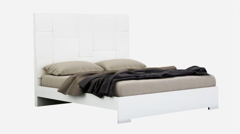 Nova Modern High Light Bedroom Furniture White Double Beds King Size Bed