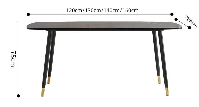 Modern Style Dining Table with Rock Plate Top