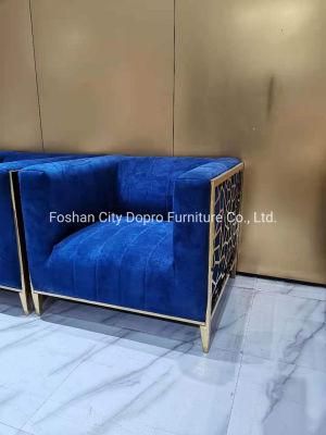 Luxurious Stainless Steel Sofa Laser Cuttitanium Gold Single Seat So11