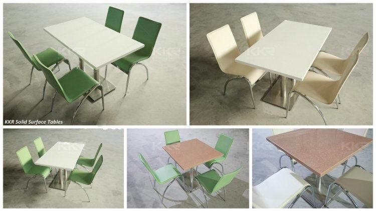 Artificial Stone Fast Food Court Chairs Tables Restaurant Table Top Set