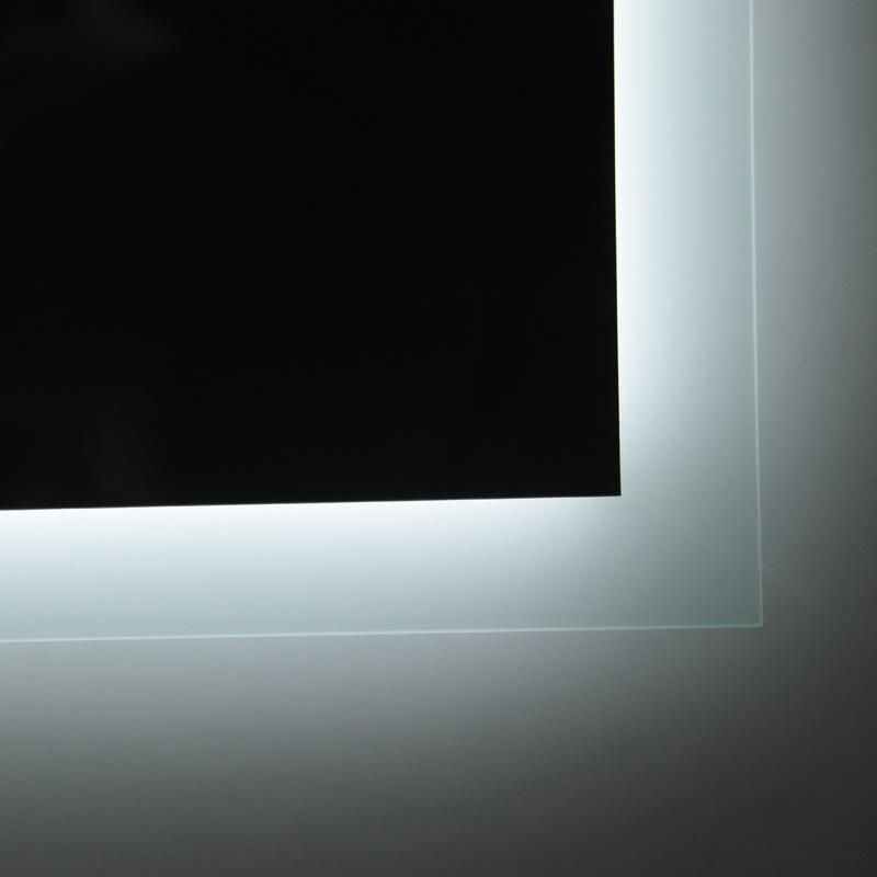 Hotel LED Backlit Wall Bath Intelligent Square Fogless Bathroom Mirrors