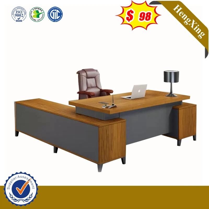L Shape Cherry Color Executive Table Desk Modern Office Furniture