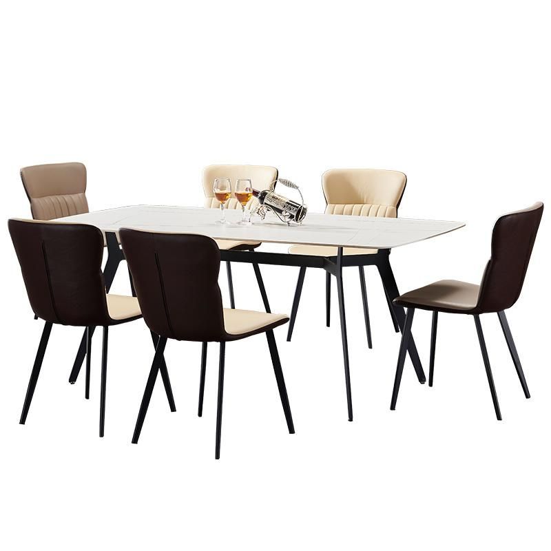Wholesale Furniture Hotel Cafe Modern Metal Legs Leather Dining Chairs