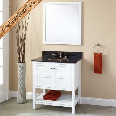 Fed-353 Top Quality White Finishing Solid Wood Bathroom Furniture