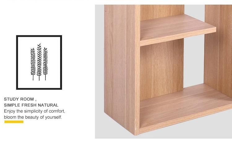 Cheap Modern Design Simple Floor Stand Wooden Bookshelf for Sale