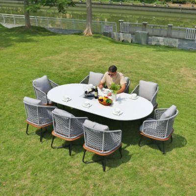 New Design Outdoor Garden Dining Aluminum Table and Chair Set Sectional Restaurant Furniture