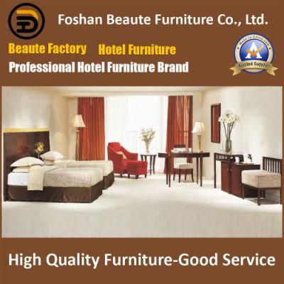 Delicate Customized Wooden Hotel Double Room Modern Wood Hearboard Bedroom Furniture (GLB-200)