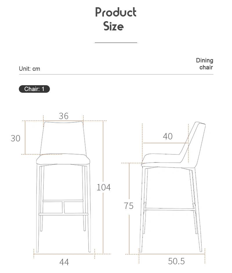 Modern Design Leisure Furniture Metal Stools Steel Base Back Bar Chair