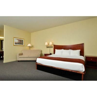 Red Cherry Wood Modern Twin Bed Hotel Room Furniture