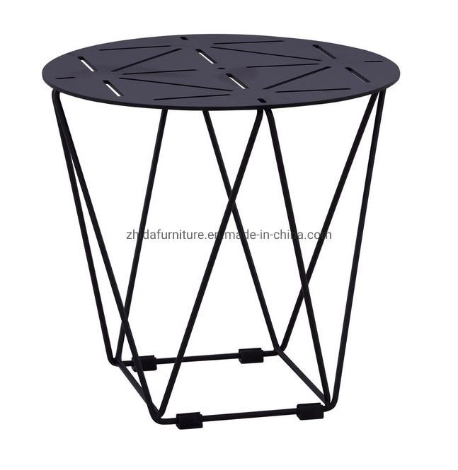 Black Power Coating Metal Side Table for Leisure Chair