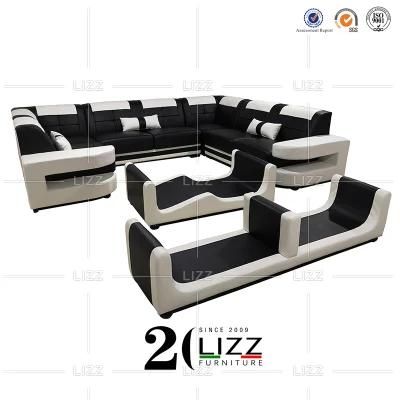 Direct Sale Contemporary Living Room Leisure Furniture Commercial Office Genuine Leather Sofa