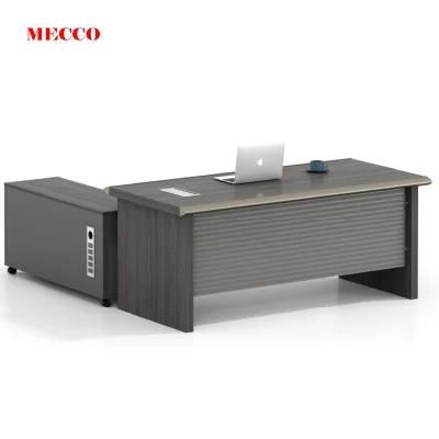 Hot Sale Modern L Shaped Wooden Office Furniture Executive Table with Side Cabinet