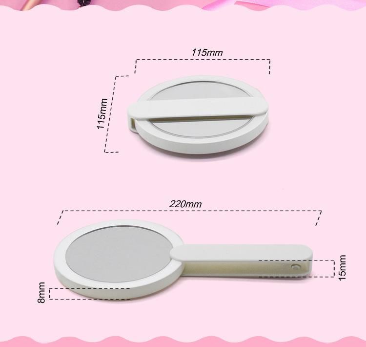 Foldable Hand Mini Makeup LED Travel Pocket Mirror for Beauty Cosmetic