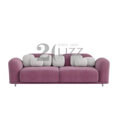 Living Room Luxury Chesterfield Velvet Fabric Sofa with Silver Stainless Steel Legs Modern Home Office Furniture