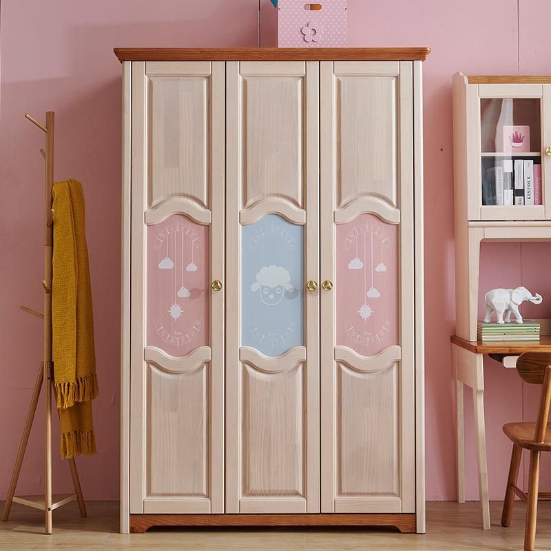 Farmhouse Style Modern Simple Cheap Kids Youth Bedroom Set Furniture Kids Wardrobe Cabinet