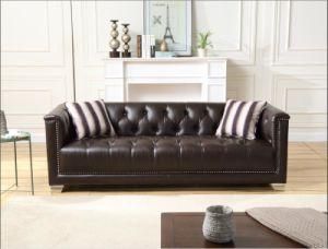 Classic Style Modern Design Full Kd Chesterfield Leather Sofa Set