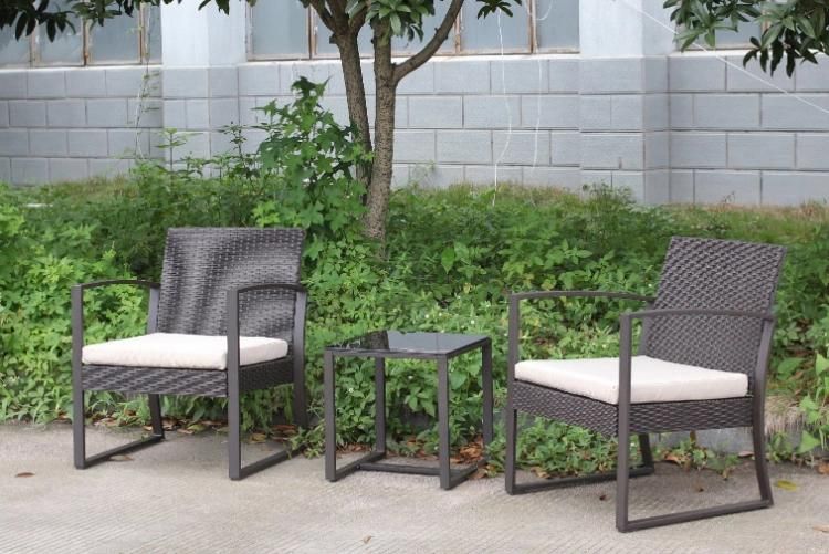2 Seater Garden Sets Outdoor Furniture Plastic Rattan Chairs and Dining Table Set Modern