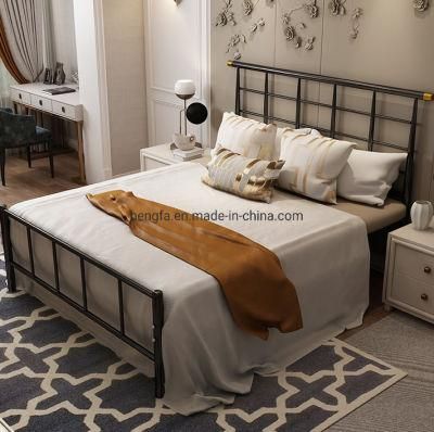 Simple Modern Apartment Bedroom Furniture Customized Metal Single Bed