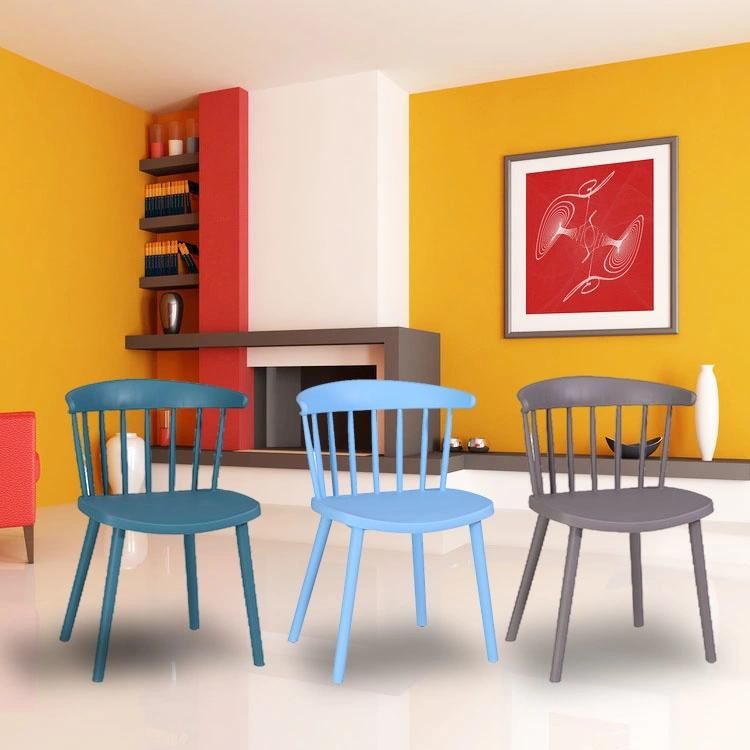 Dining Chair Plastic Chair Scandinavian Home Furniture Furniture Style Colorful Stackable Plastic Full PP Fabric Simple Modern